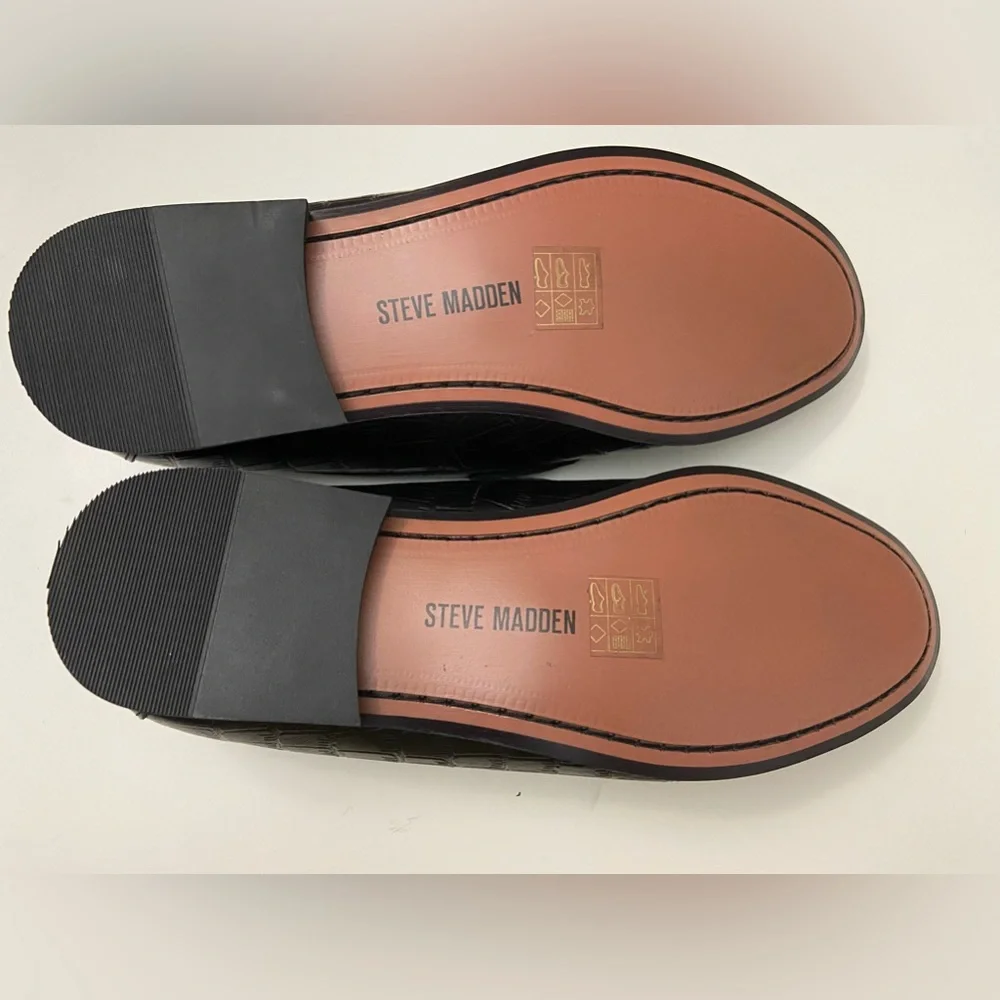 Steve Madden Donnel Croc Embossed Men's Leather Bit Loafer - Size 11 USA
